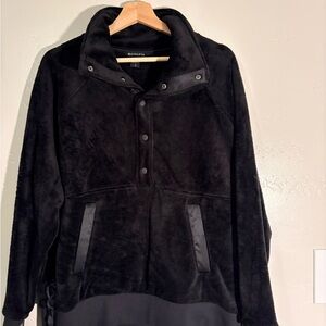 Athleta Recover Cozy Snap Front Sweatshirt. Black Snap Front Button w/ Pockets